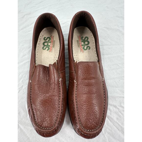 SAS Womens Comfort Shoes Size 8 Twin Slip On Loafers Brown Casual Classic - Picture 6 of 11